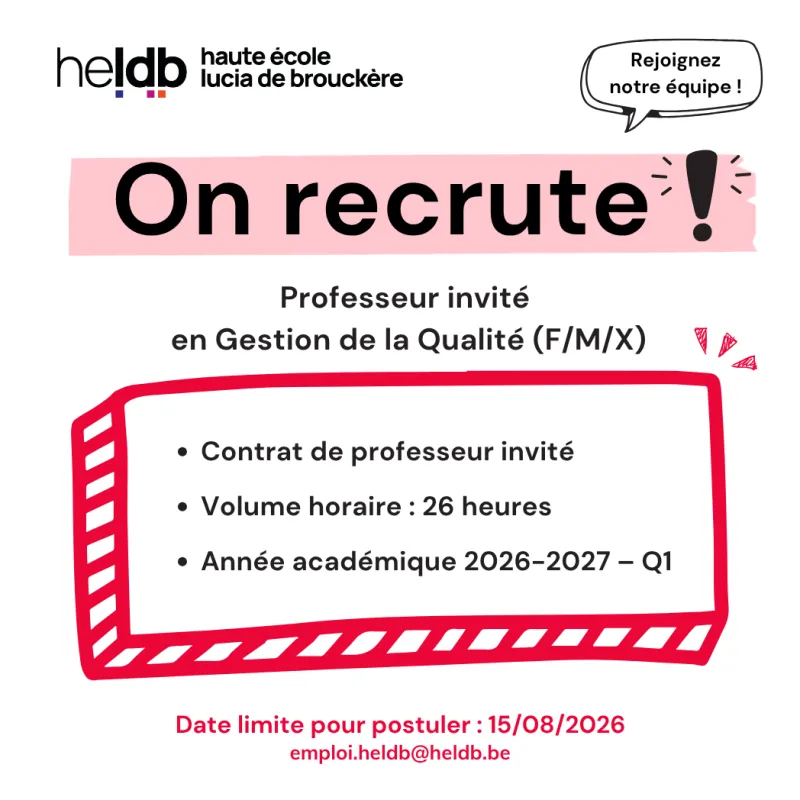 Professeur invité en Gestion de la Qualité (F/M/X)